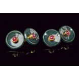 Yellow gold and ruby bloodstone cufflinks