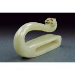 A very scarce jade sword belt hook