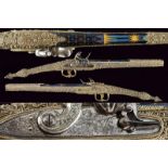 An outstanding and very scarce pair of flintlock holster pistols in Roka style