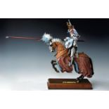 A beautiful sculpture of an equestrian jousting knight