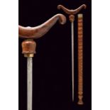 A Fakir rest cane with blade