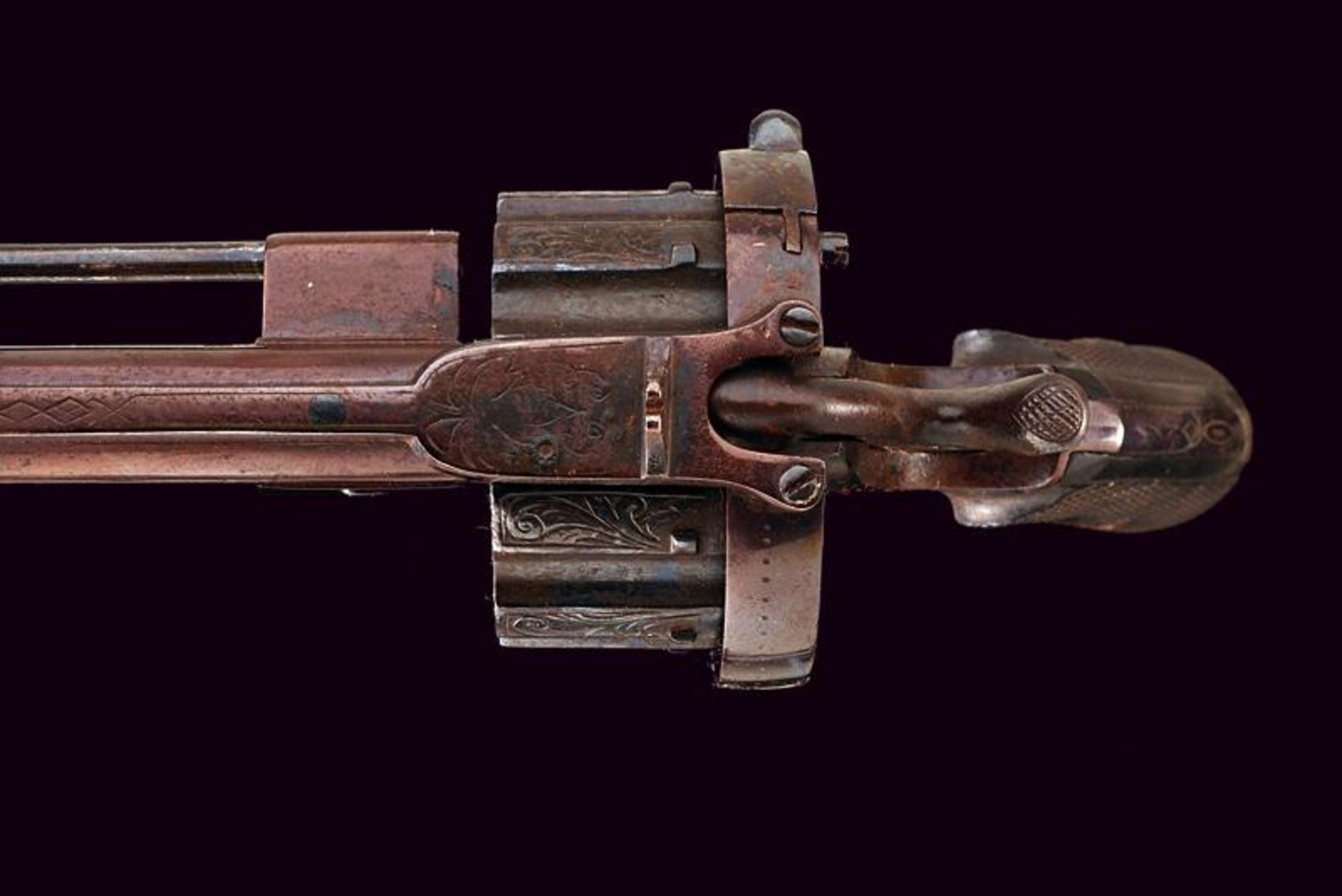 A rare ten-shot pin fire revolver - Bild 3 aus 5