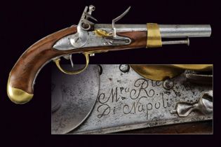 An AN XIII model flintlock pistol of the Murat period