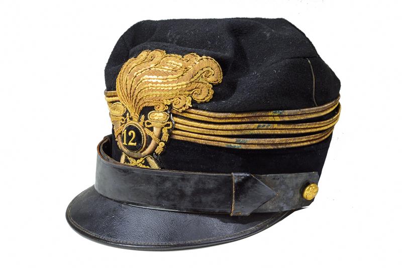 A rare 'Bersaglieri' captain's cap of the 12th Regiment