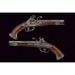 A beautiful and rare pair of flintlock pistols