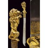 An unusual and rare gilt-bronze knife