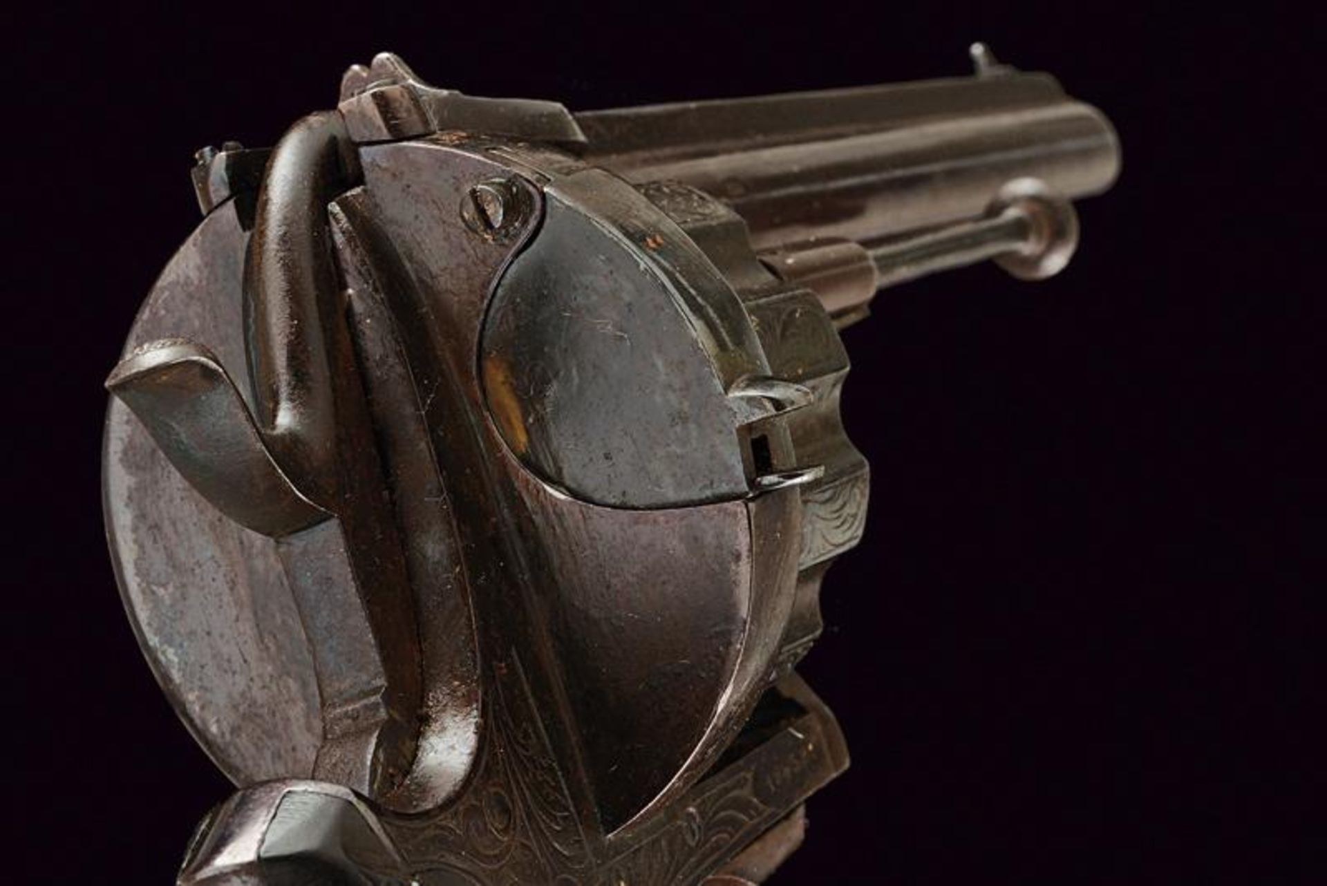 A rare ten-shot pin fire revolver - Bild 4 aus 5