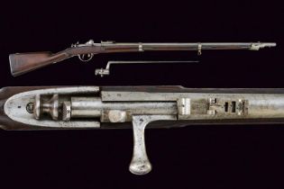 An 1867 model Carcano infantry rifle with bayonet