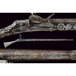 A beautiful, signed and dated silver mounted flintlock kabyle (rifle)
