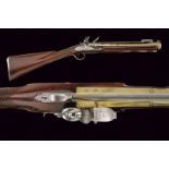 A flintlock blunderbuss with spring bayonet by Aston