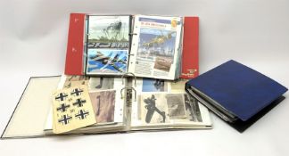 Two albums of postcards and ephemera relating to American aircraft and aviation; and a similar large