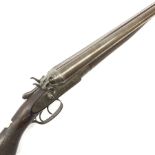 19th century W.R. Pape Newcastle-upon-Tyne 12-bore side-by-side double barrel hammer shotgun No.8648