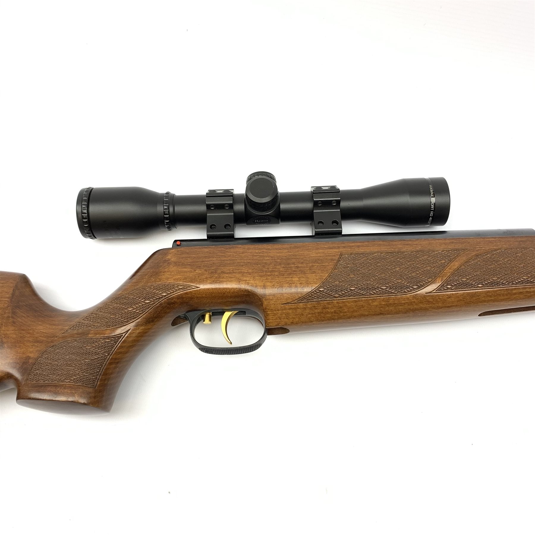 Weirauch HW97K .22 air rifle with under lever action, chequered pistol grip and fore-end, fitted int - Image 3 of 7