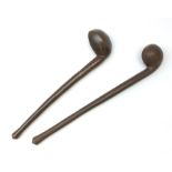 Two South African Knobkerrie hardwood clubs 52cm & 47cm (2)