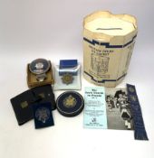 Scots Guards - three car badges by Beaulah, Gaunt etc; Military Drum Ice Bucket in original box; Reg