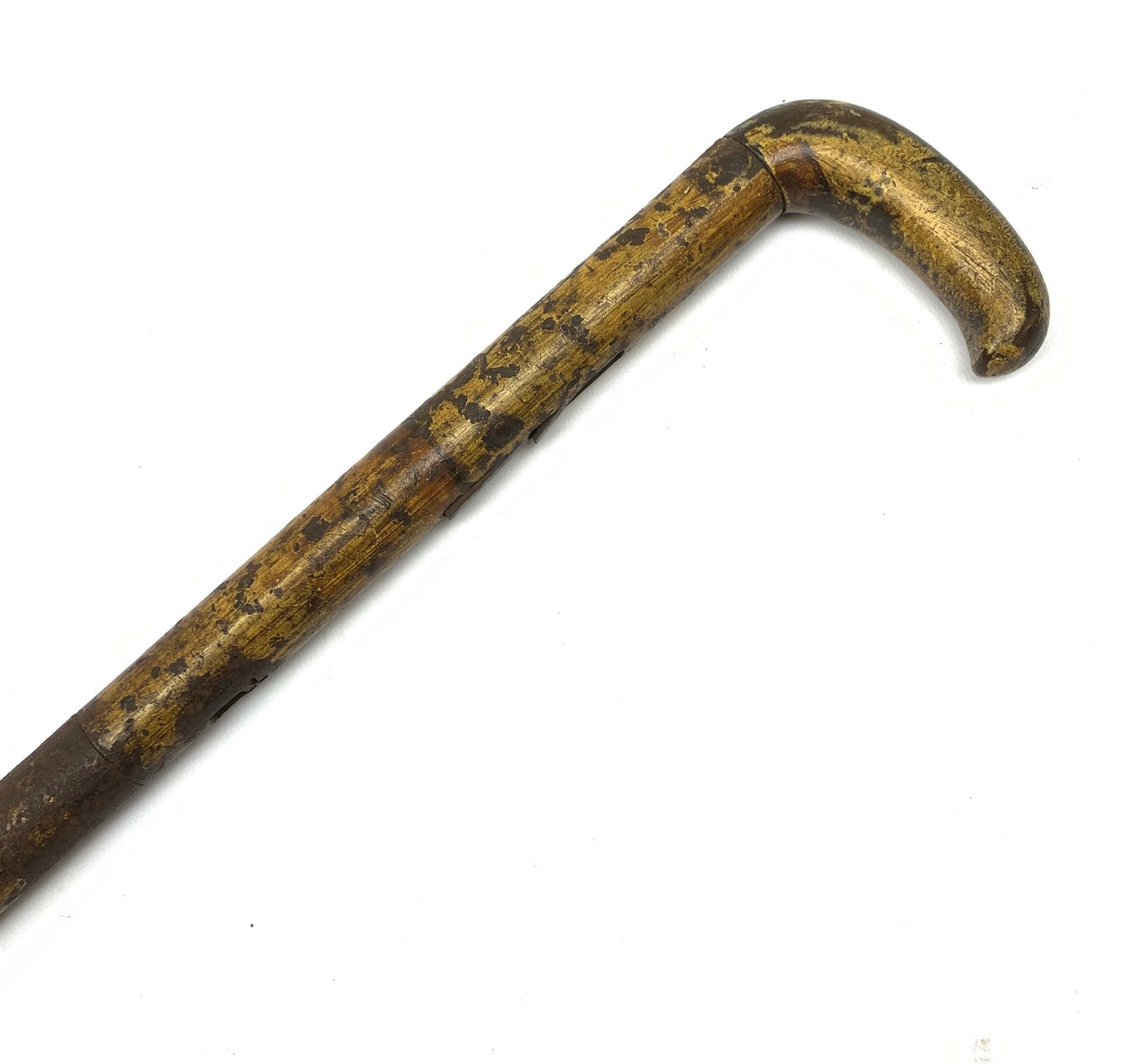Mid-19th century all steel muzzle loading percussion cap walking stick shotgun, approximate calibre