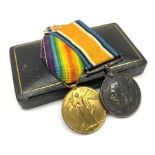 WW1 pair of medals comprising British War Medal and Victory Medal awarded to 151870 Gnr. J.W. Wass R