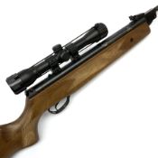 Hatsan Edgar Bros. Mod.60S .22 air rifle with break barrel action, chequered pistol grip and fore-en