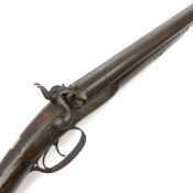 19th century 13-bore muzzle loading, percussion cap, side-by-side double barrel sporting gun by W. N