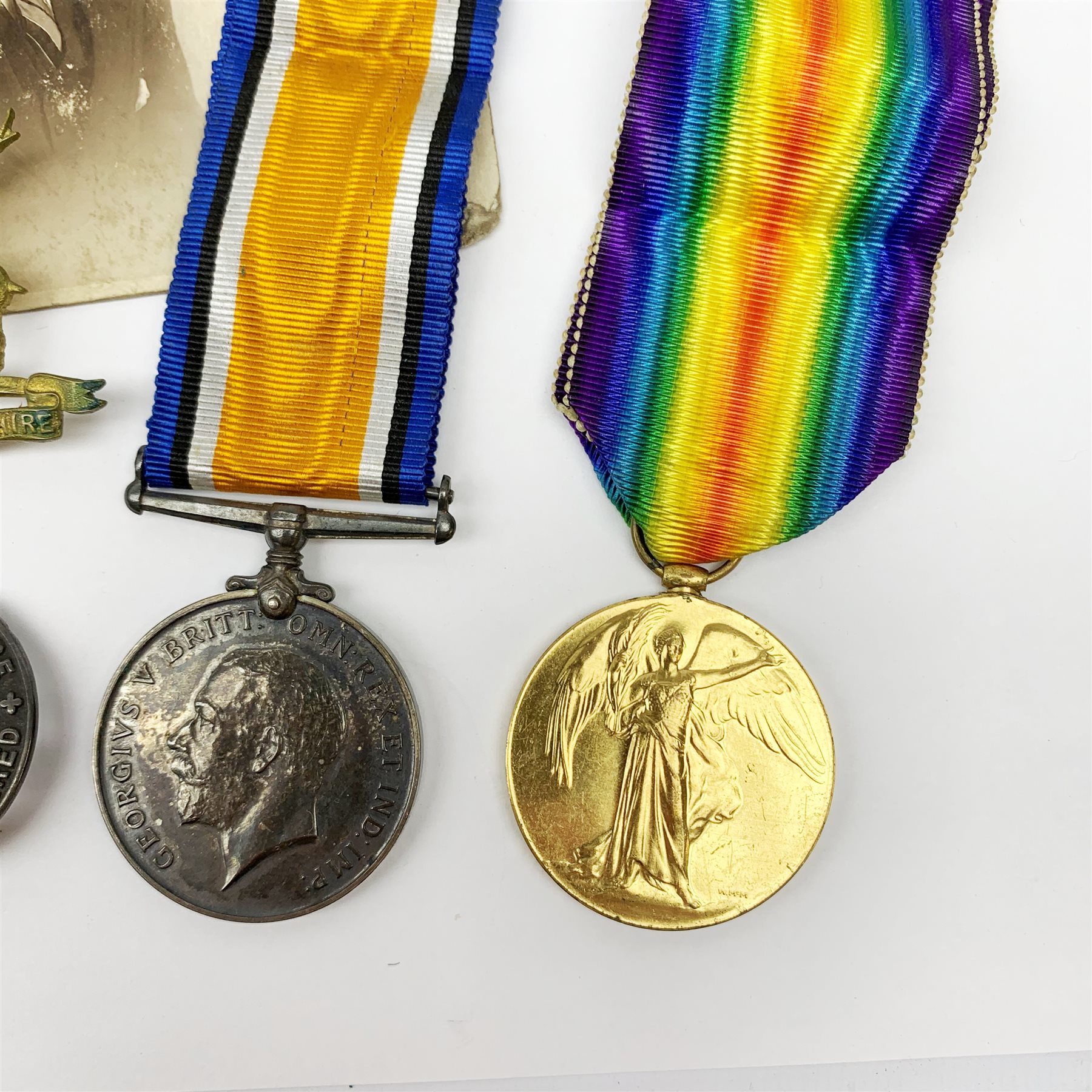 WW1 pair of medals comprising British War Medal and Victory Medal awarded to 1708 Pte.J.A. Hankins H - Image 3 of 4