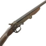 Belgian .410 folding single barrel shotgun with walnut stock and 75.5cm barrel, No.2881, L114cm over