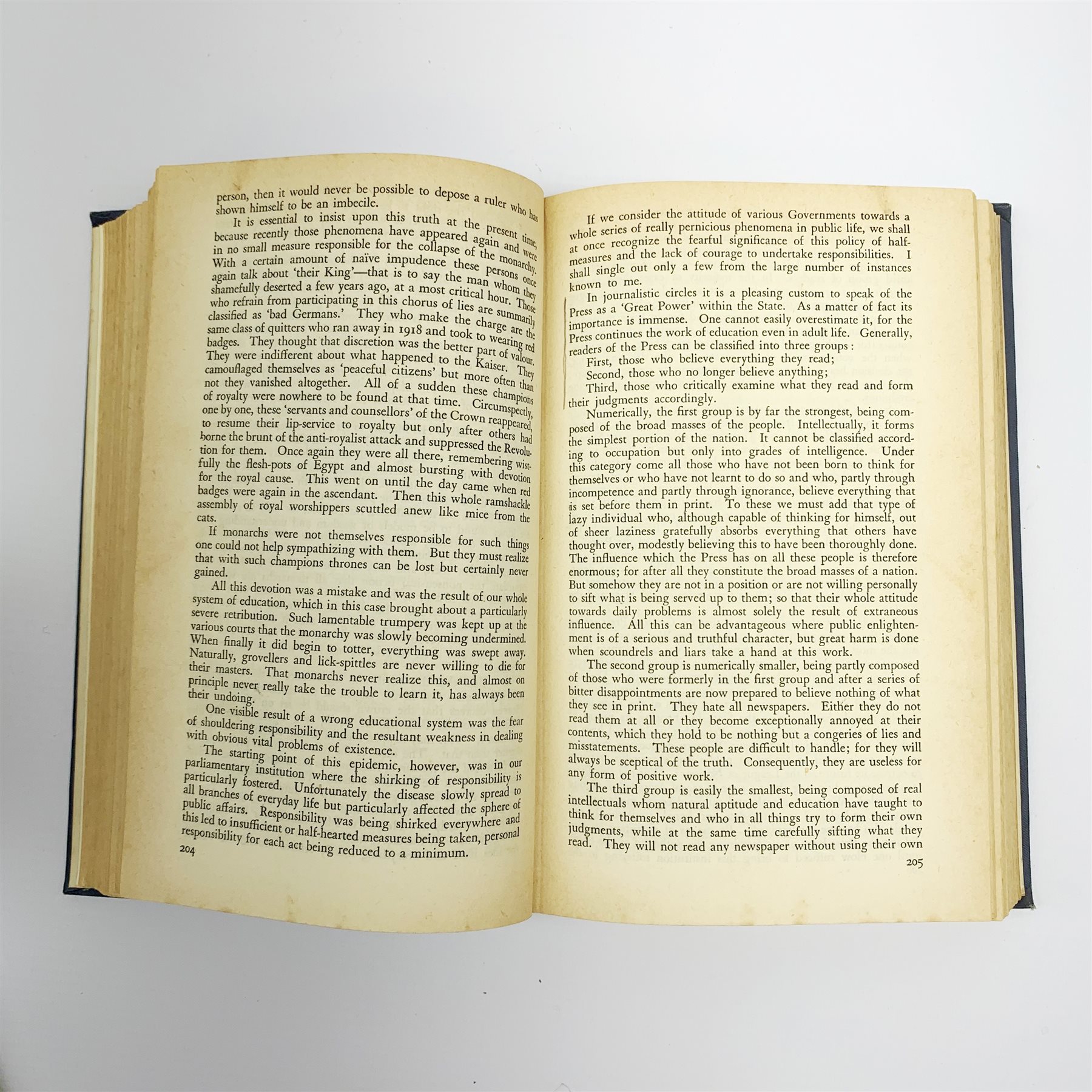 Hitler Adolf: Mein Kampf. 1939 Hurst & Blackett. Two volumes in one. English text. Blue cloth/gilt b - Image 8 of 10