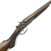 19th century E. Lingard & Co. Grimsby 12-bore side-by-side double barrel hammer shotgun No.30744, st