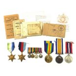 WW1 pair of medals comprising British War Medal and Victory Medal awarded to 225268.2.A.M. P.M. Newt