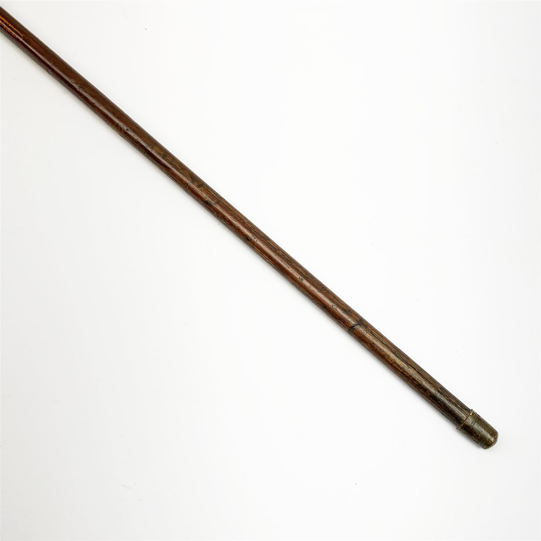 19th century malacca sword-stick with ivory handle and engraved white metal mounts, slim 74cm engrav - Image 6 of 10