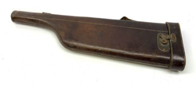 Leather leg o' mutton shotgun case for 74cm barrels L79cm overall