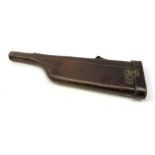 Leather leg o' mutton shotgun case for 74cm barrels L79cm overall