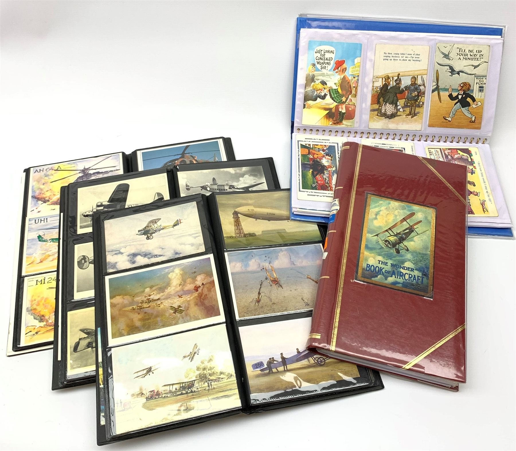 Five modern albums containing over three hundred and ninety early 20th century and later postcards o