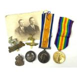 WW1 pair of medals comprising British War Medal and Victory Medal awarded to 1708 Pte.J.A. Hankins H