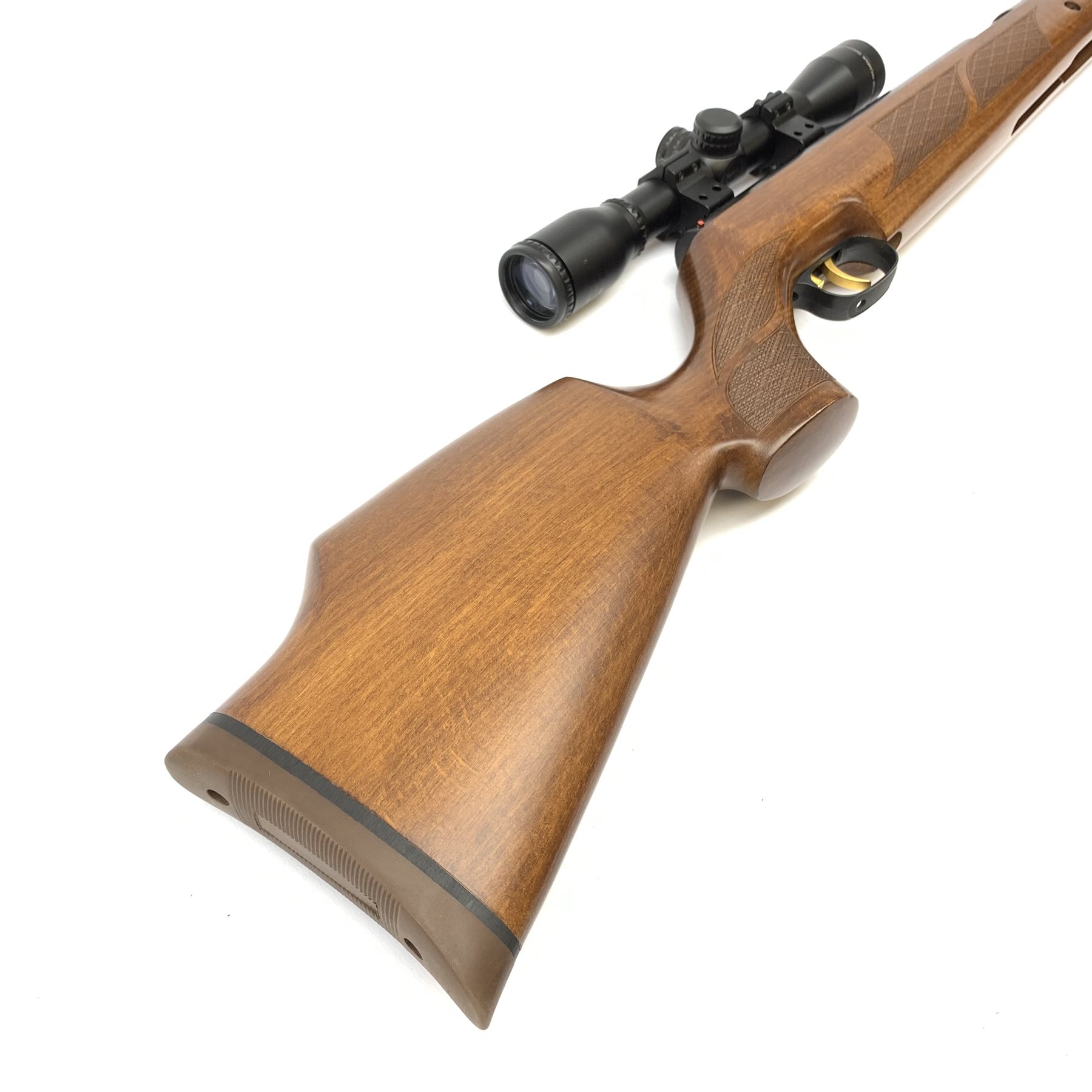 Weirauch HW97K .22 air rifle with under lever action, chequered pistol grip and fore-end, fitted int - Image 4 of 7
