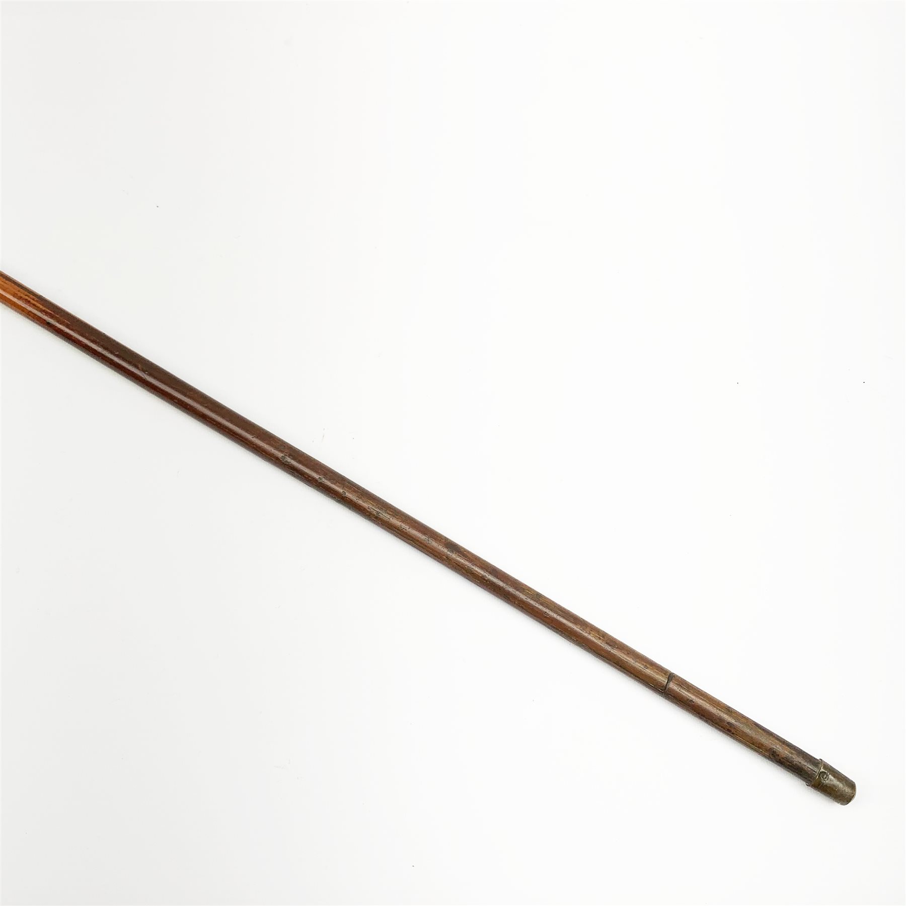 19th century malacca sword-stick with ivory handle and engraved white metal mounts, slim 74cm engrav - Image 7 of 10