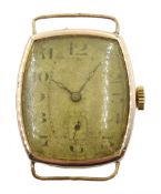 Rolco Rolex 9ct gold gentleman's rectangular wristwatch, Glasgow import marks 1928, Poinçon de Maîtr