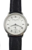 Frederique Constant Geneve slimline stainless steel quartz wristwatch No. FC235X3S25/6, on black lea