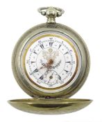 Turkish market early 20th century, silver full hunter pocket watch, lever movement signed J Dent, Lo