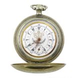 Turkish market early 20th century, silver full hunter pocket watch, lever movement signed J Dent, Lo