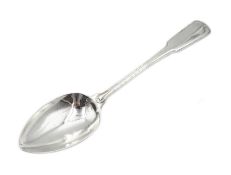 George III Irish silver serving spoon, Fiddle and Thread pattern by John Power, Dublin 1794, approx