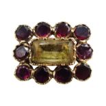 Victorian gold stone set brooch