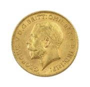 King George V 1912 gold half sovereign coin