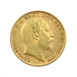 King Edward VII 1910 gold half sovereign coin