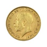 King George V 1911 gold half sovereign coin