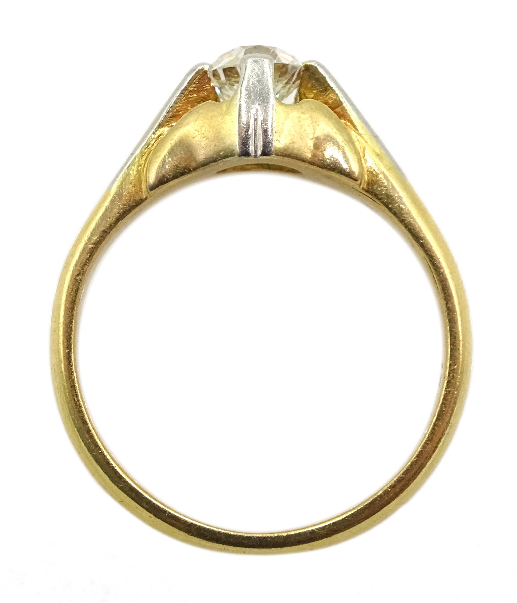 Gold gentleman's single stone diamond ring, stamped 18ct Plat, diamond approx 0.60 carat - Image 4 of 4