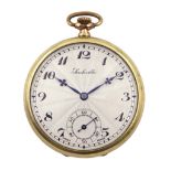 Swiss gold-plated pocket watch, top wind by Sackville