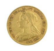 Queen Victoria 1895 gold half sovereign coin