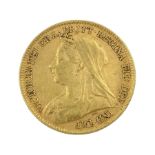 Queen Victoria 1895 gold half sovereign coin