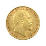 King Edward VII 1909 gold half sovereign coin