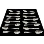 Six George III silver teaspoons, Old English pattern by Ann Robertson (1804-1811) Newcastle, ten oth